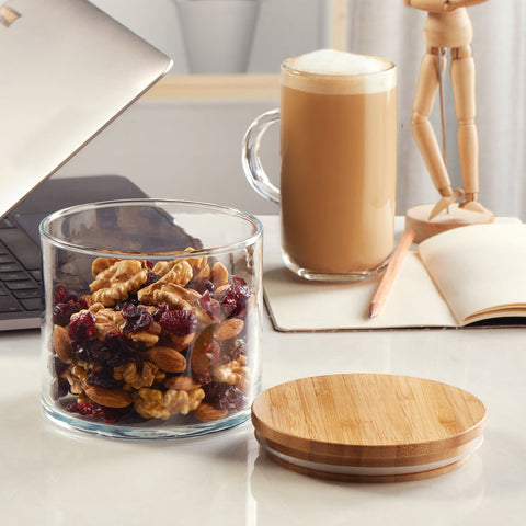 Essentials Glass Jar container with wooden lid