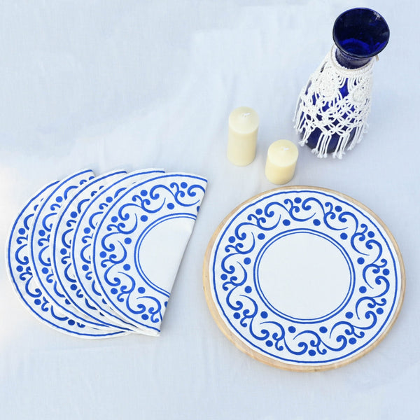 Royal Waves Placemat Set Of 6 Blue