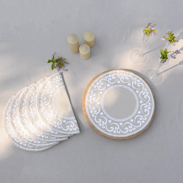 Royal Waves Placemat Set Of 6 White