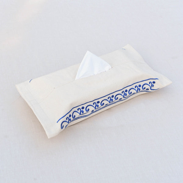 Royal Waves Tissue Box Blue