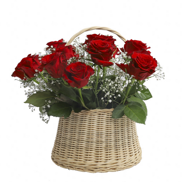 Basket Of Red Roses