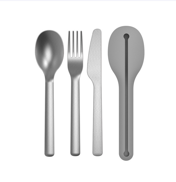 Travel flatware set grey