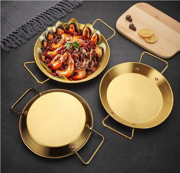 Golden Plated Stainless Steel Serving Pans
