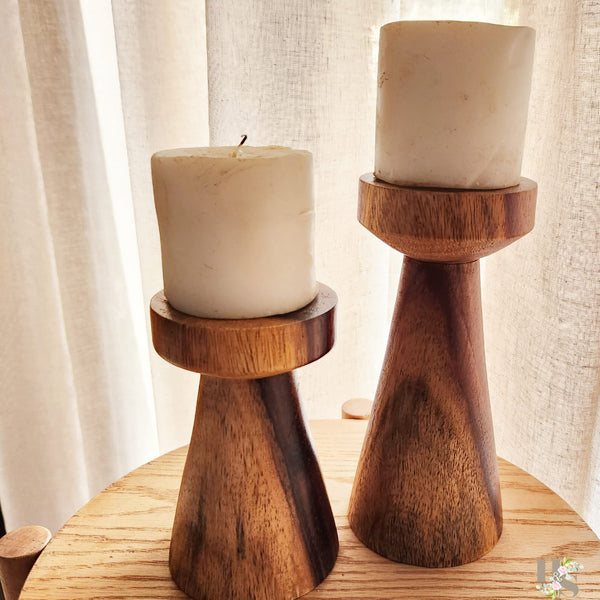 Set of brown candles holders