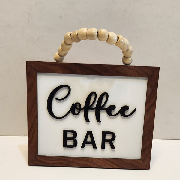 Tableau coffee bar with beads