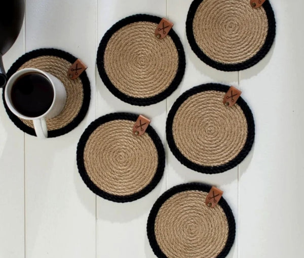 Handmade Woven Coasters set ( 4 coasters )