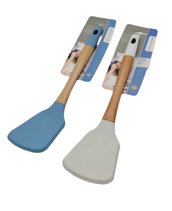 Silicone Kitchen Turner With Wooden Handle