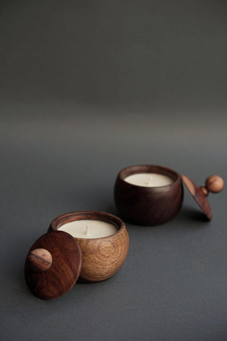 Wooden Scented Candle With Lid