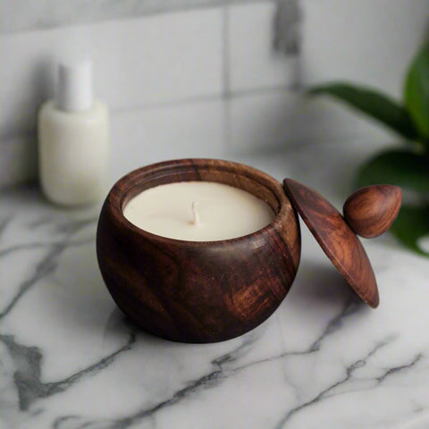 Wooden Scented Candle With Lid