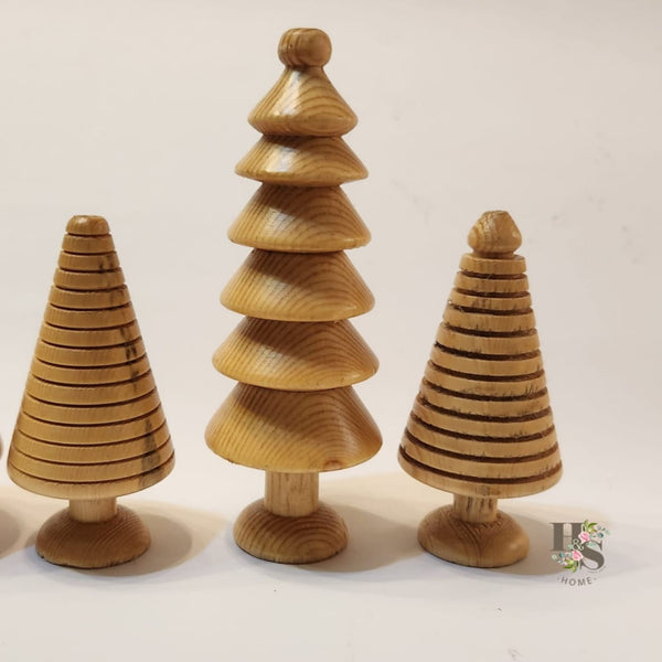 Wooden Xmas Trees Set