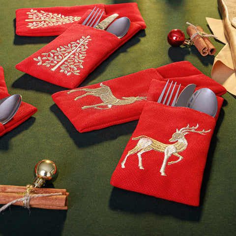 Deer, Tree, Snowflake cutlery set