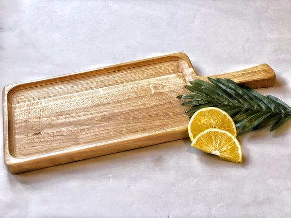 Rectangular Carved Platter With Handle