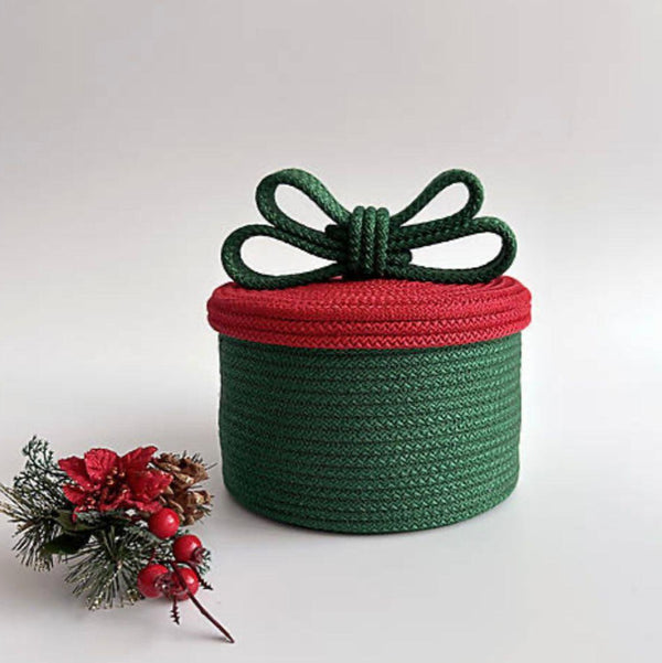 Handmade Woven Storage Basket With Lid