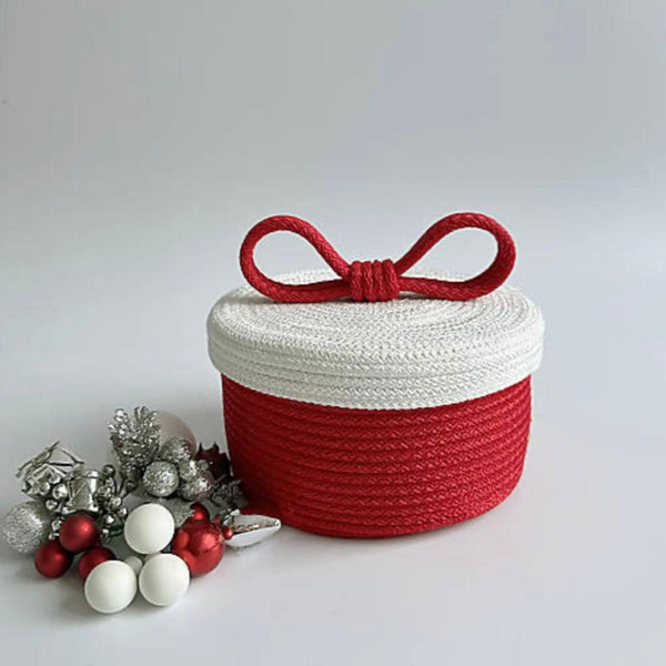 Handmade Woven Storage Basket With Lid