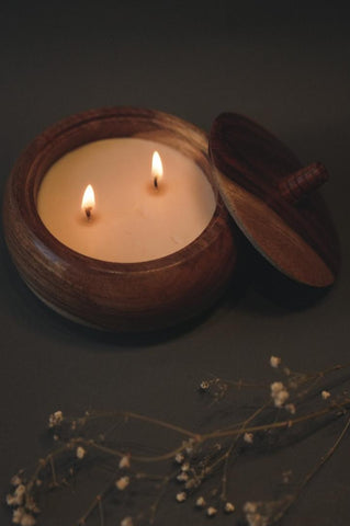 Wooden Scented Candle With Lid