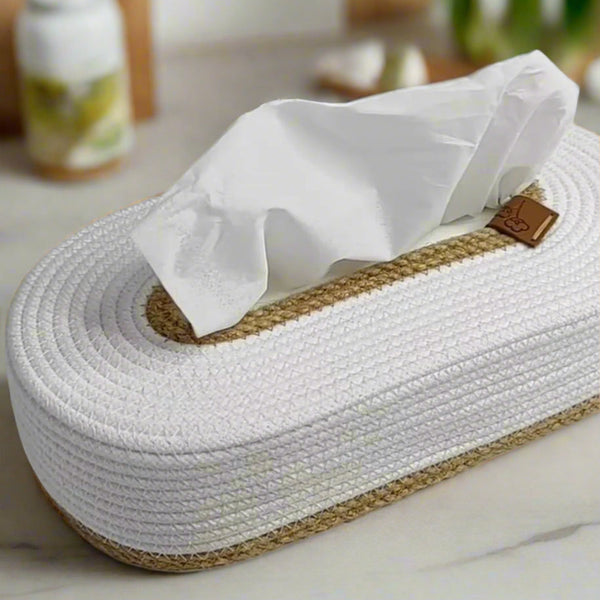 Handmade Woven Cotton Tissue Box