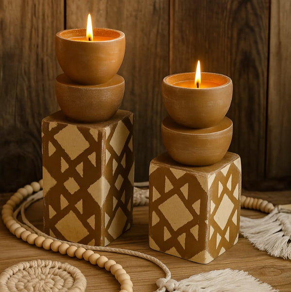 Boho Candles Holder Set