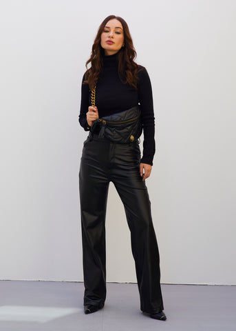 Wide Legged Leather Pants