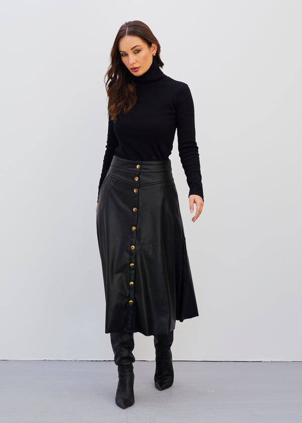 A-Line Leather Skirt