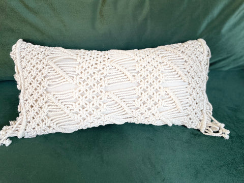 Rectangular Cotton Macrame Cushion