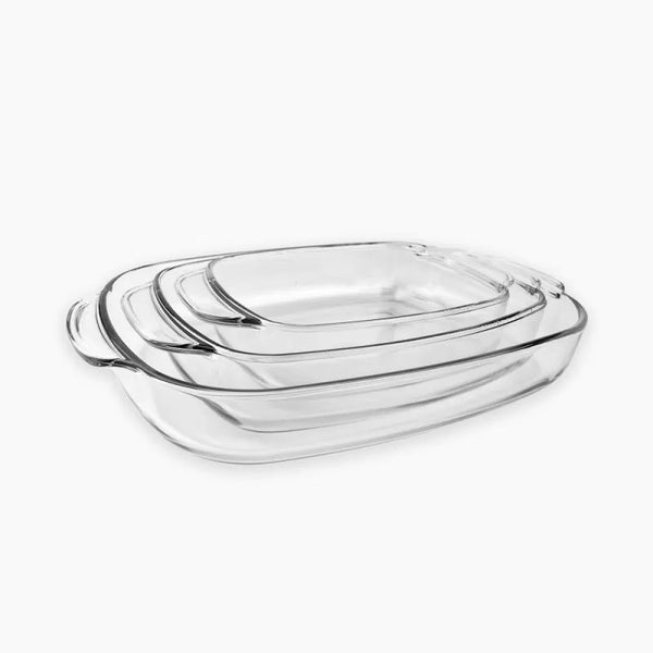 Borcam Rectangular Oven Dishes Set - 3 Pieces