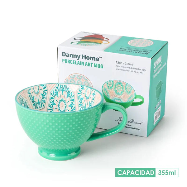 Light Green Textured Breakfast Mug