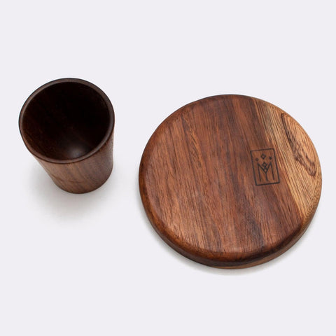 Vintage Wood Coffee Cup Set