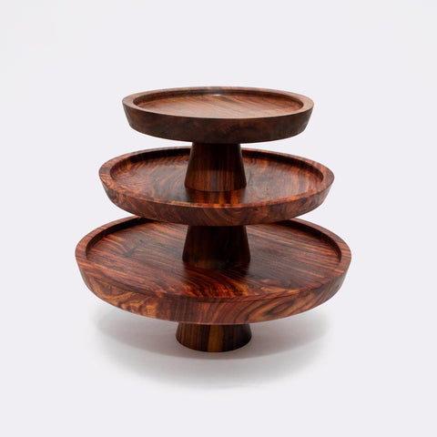 Wood Cake Stands Set