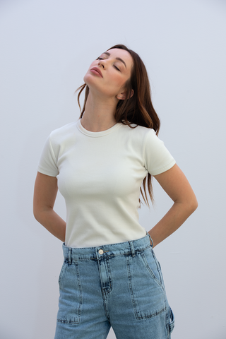 Close Fitted Rib T-Shirt