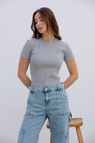 Close Fitted Rib T-Shirt