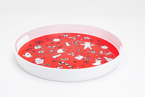 Christmas Melamine Round tray