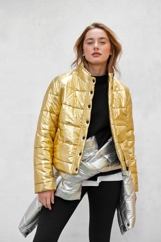 Metallic Puffer Jacket