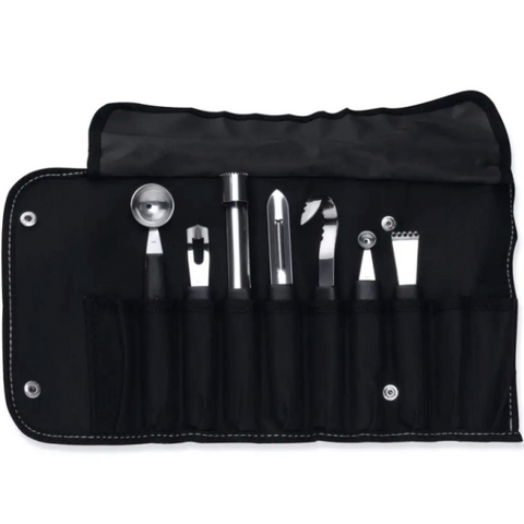 8 piece garnishing set in folding bag